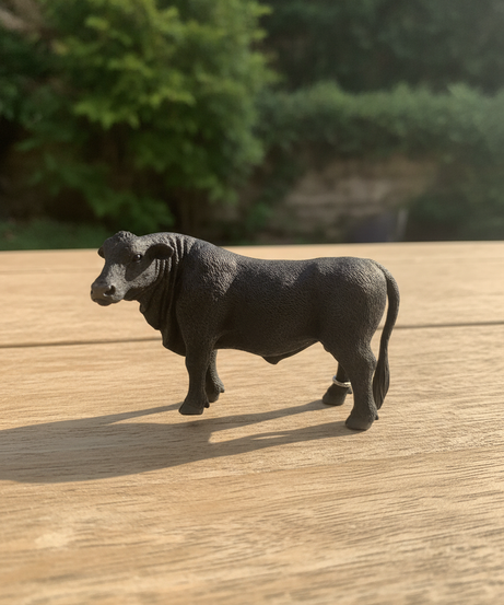 Realistic Black Bull Toy Figure