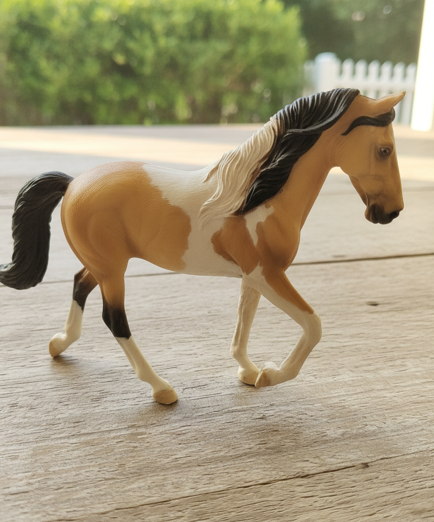 Realistic Pinto Horse Figure