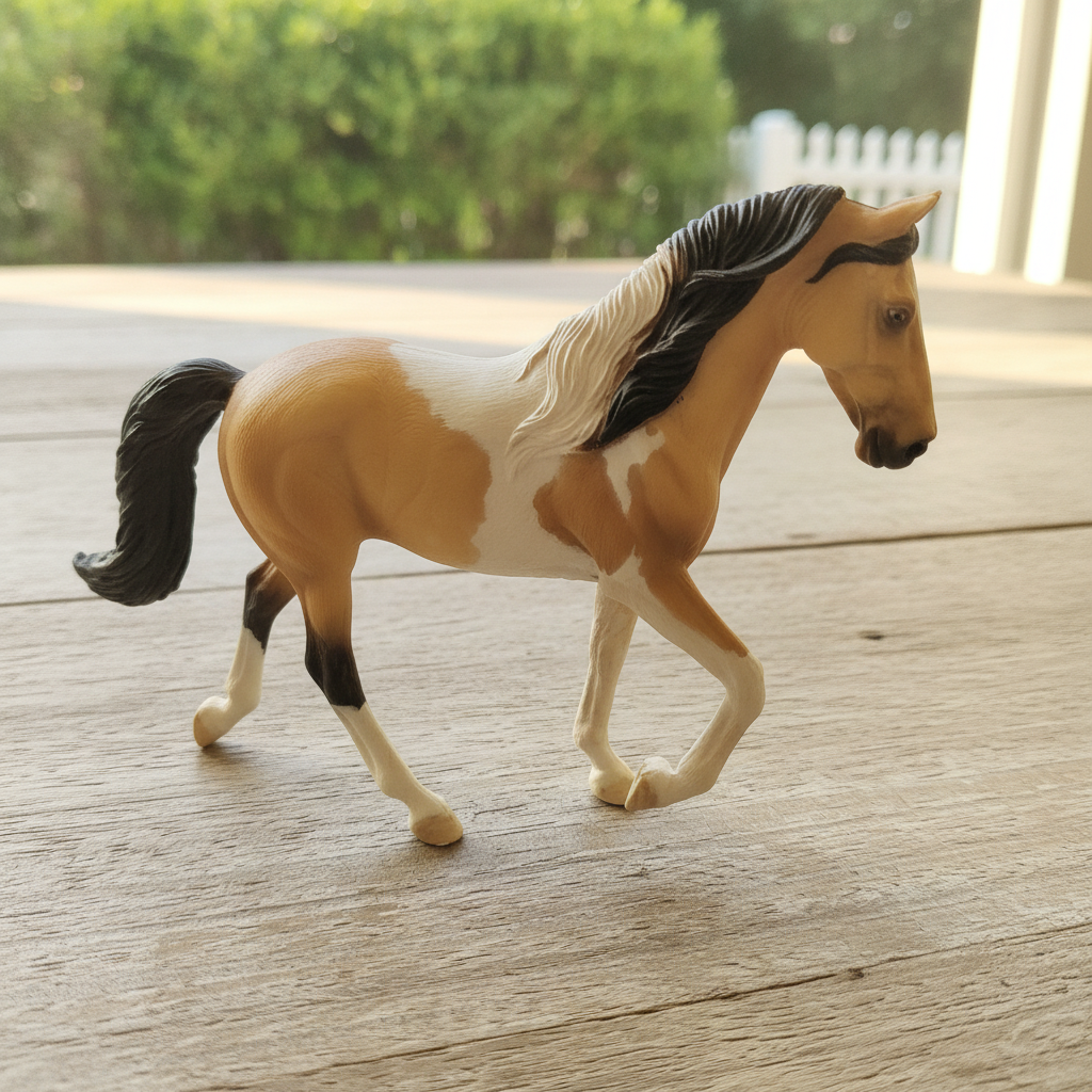 Realistic Pinto Horse Figure