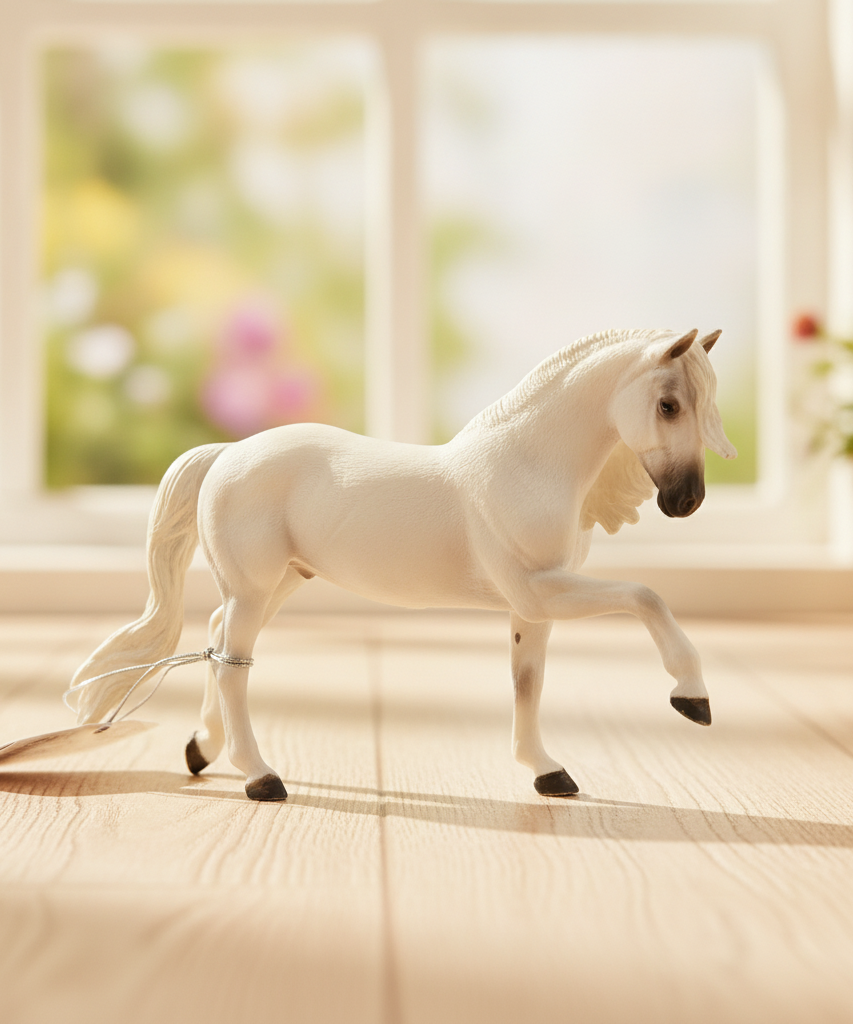 Realistic White Horse Figurine