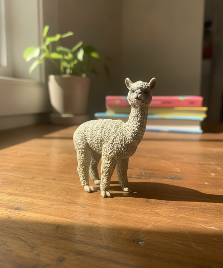 Realistic Alpaca Animal Figurine