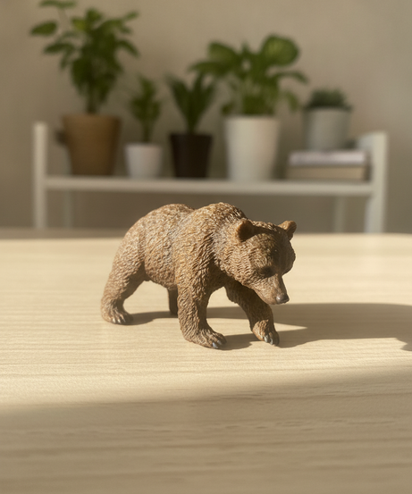 Realistic Brown Bear Miniature Figure