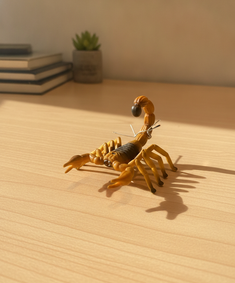 Realistic Yellow Scorpion Toy Figure