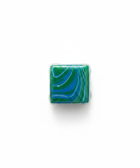 Green & Blue Marbled Swirl Sensory squishy Block