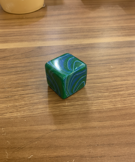 Green & Blue Marbled Swirl Sensory squishy Block