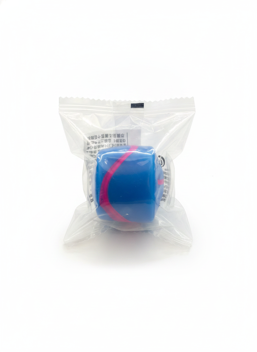 Blue squishy Toy with Pink Stripe