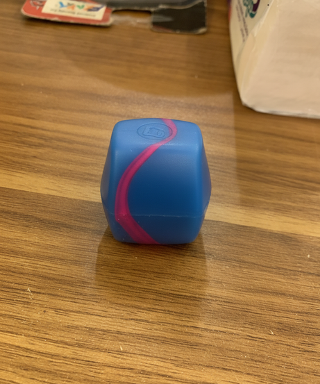 Blue squishy Toy with Pink Stripe