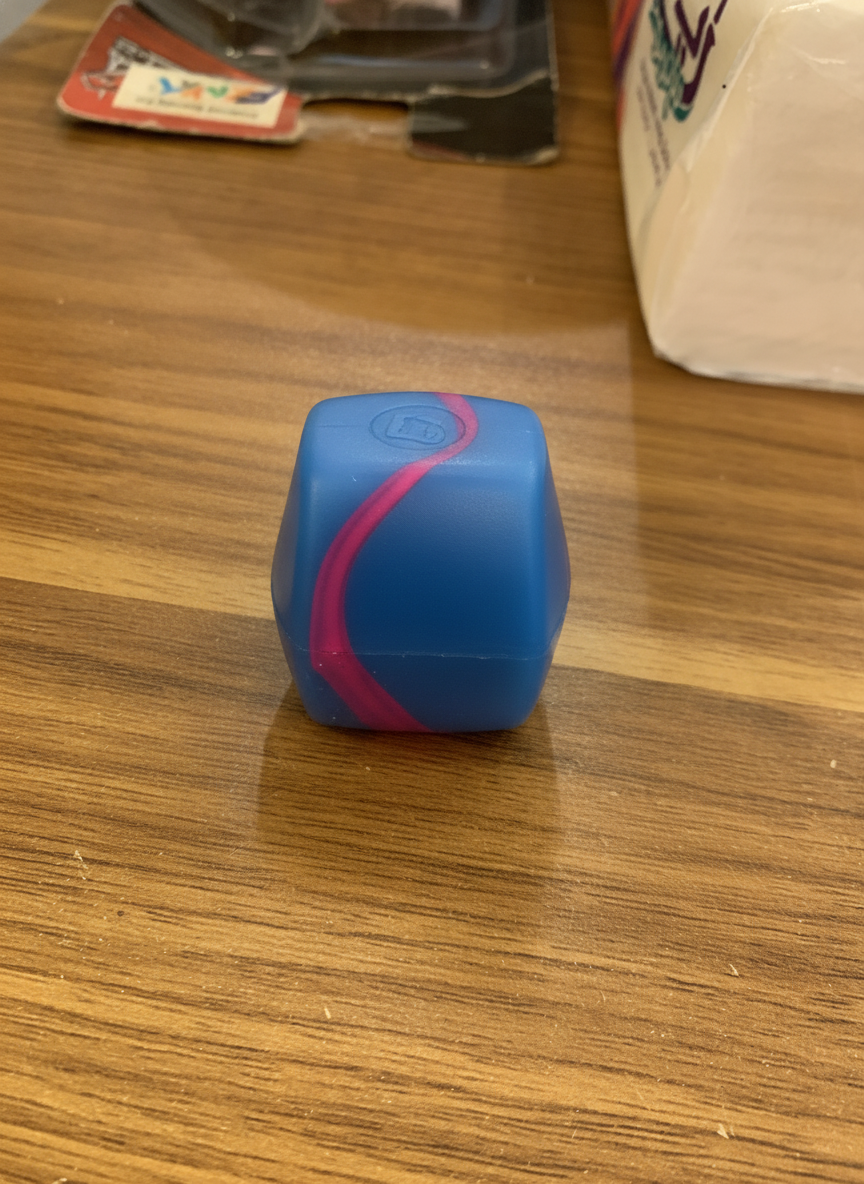 Blue squishy Toy with Pink Stripe