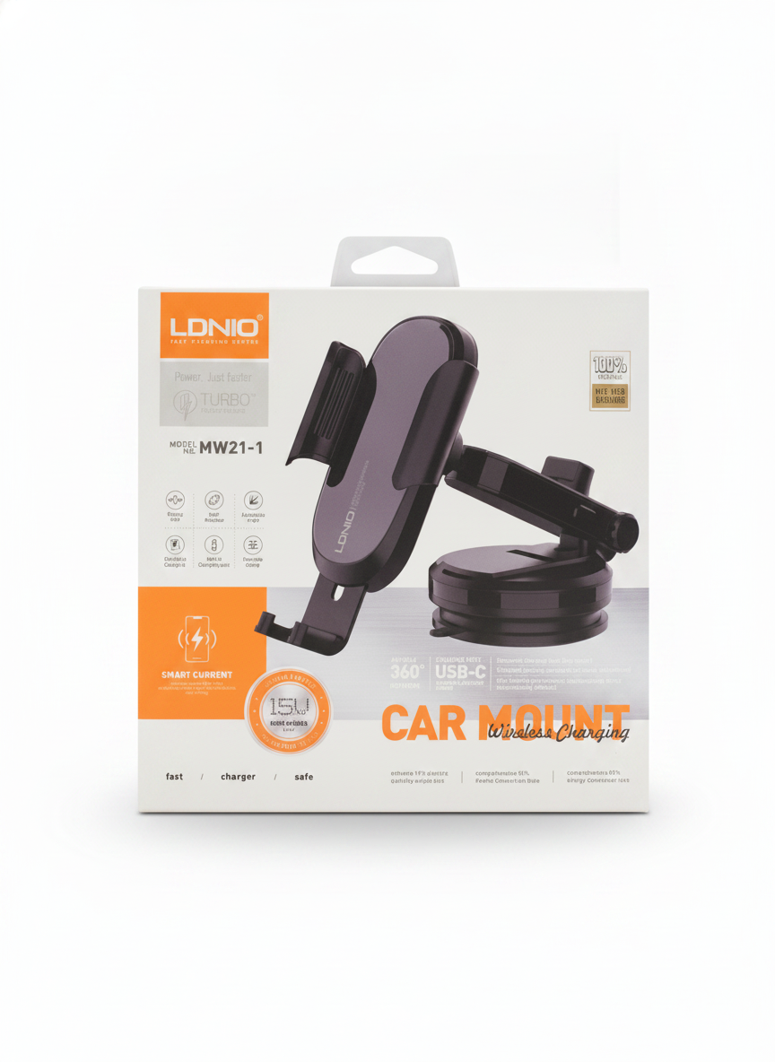 LDNIO MW21-1 Car Mount Wireless Charging (Turbo Fast Charging)