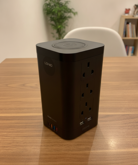LDNIO Multifunctional 2500W Power Extension Socket with 15W Wireless Charging (Model SEW4485)
