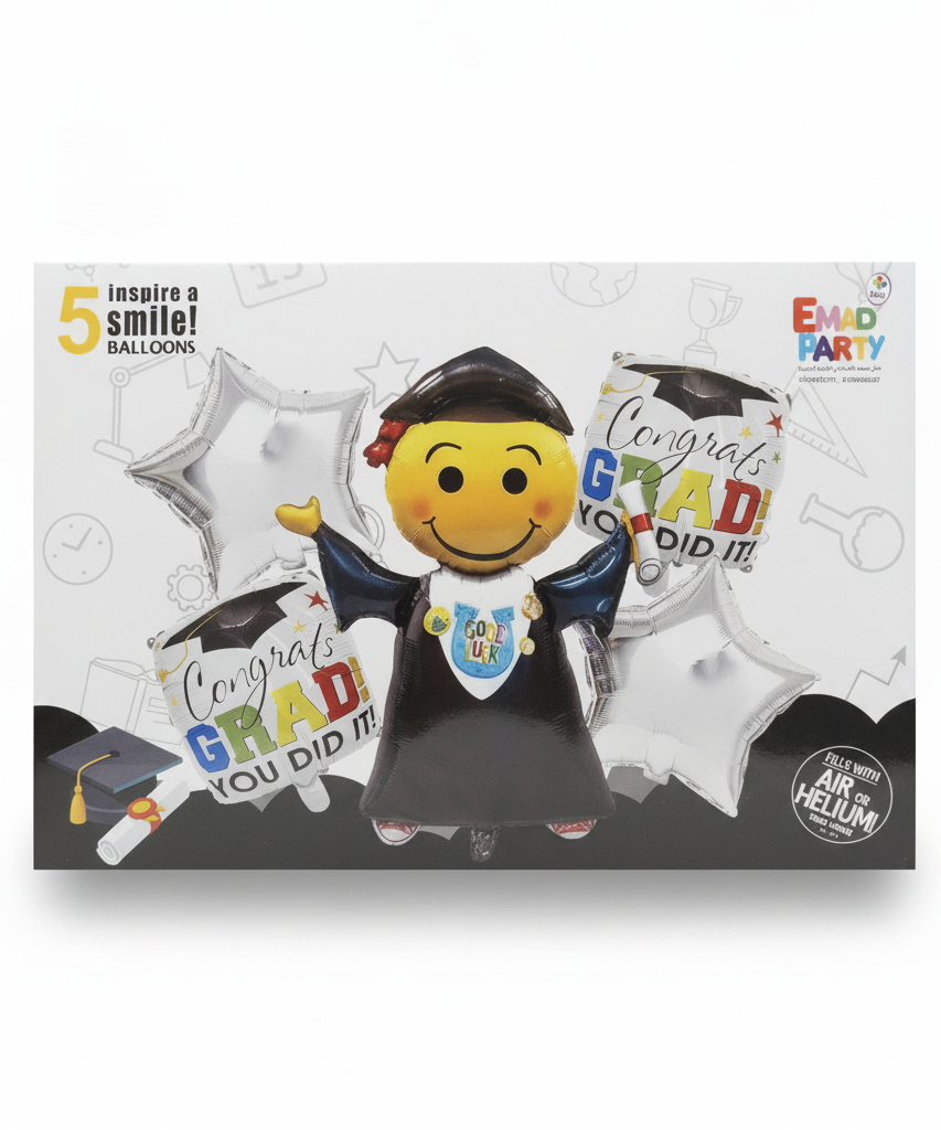 5 Inspire a Smile! Graduation Balloons Set by Emad Party