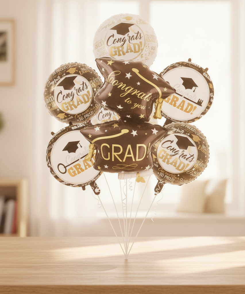 Mcolour Balloon 5-Pack Congrats Grad! Foil Balloons
