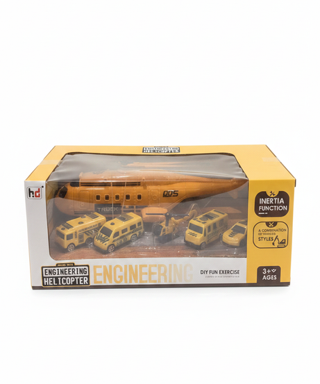 HD Series Toys Engineering Helicopter & Vehicle Set