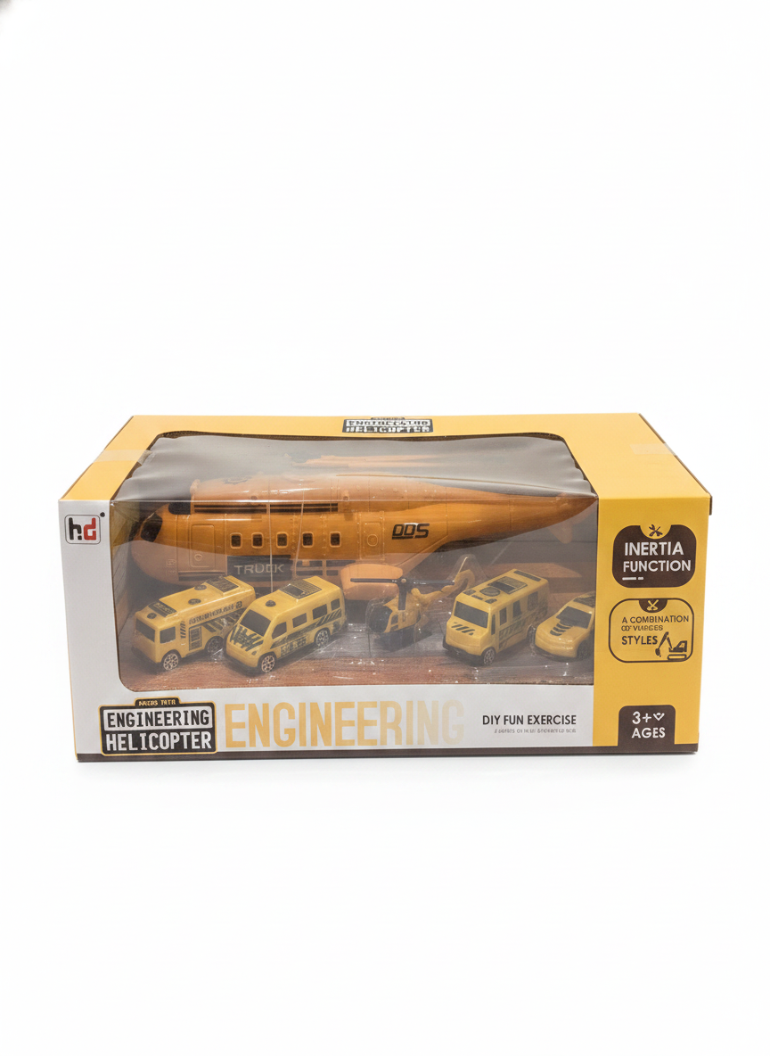HD Series Toys Engineering Helicopter & Vehicle Set