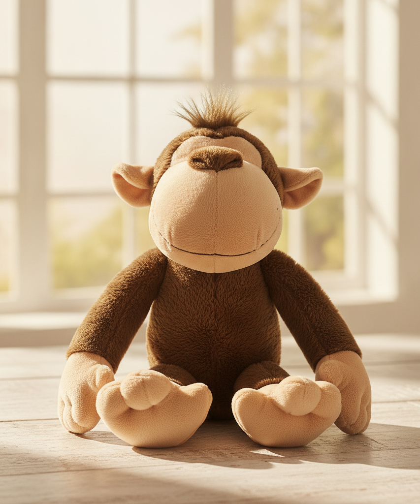 Spiky-Haired Brown Plush Monkey Toy-35cm
