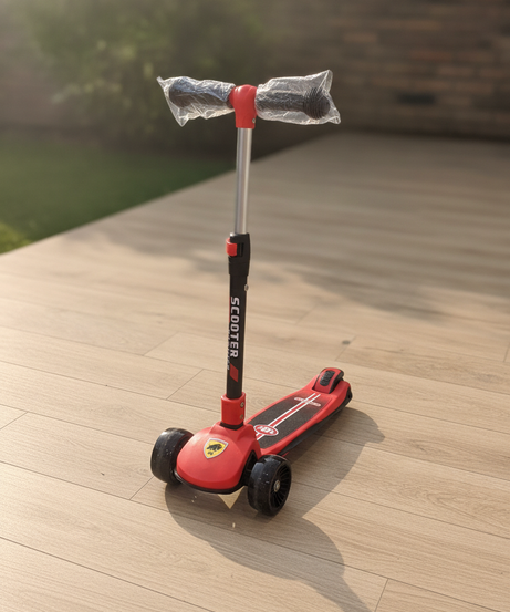 Sporty Red 3-Wheel Scooter