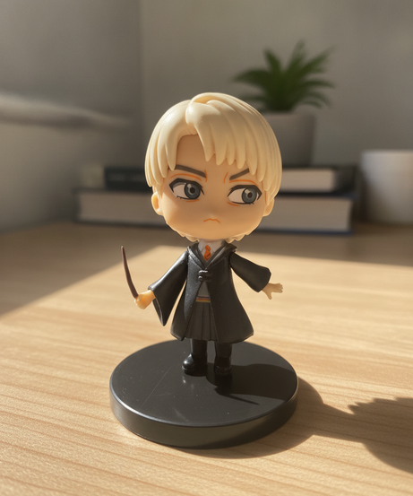 Harry Potter Chibi Style Draco Malfoy Figure with Wand