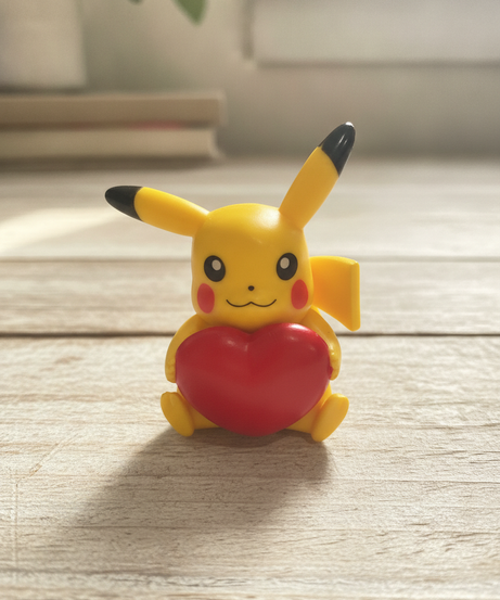 Pikachu with Red Heart Figure
