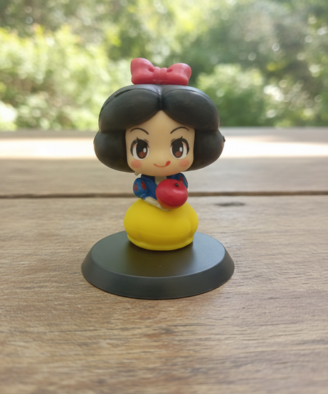 Snow White Chibi-Style Mini Figurine with Apple