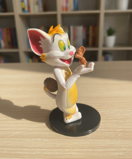 Tom and Jerry Figurine: Tom with Jerry and Log