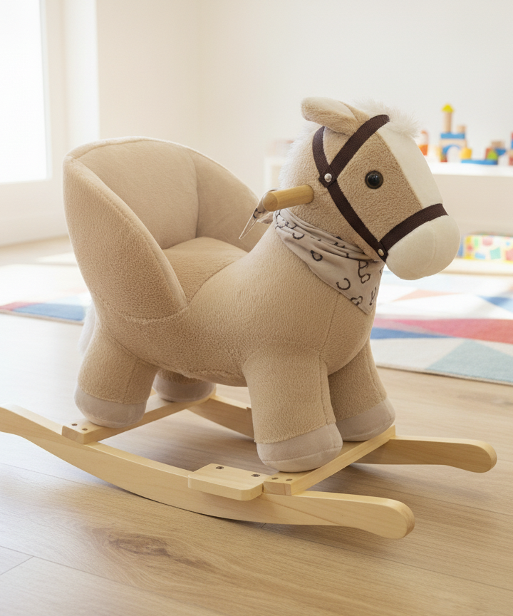 Plush Rocking Horse with Safety Seat