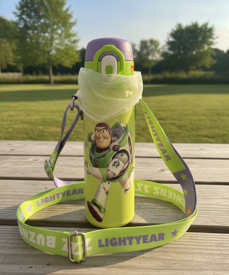 Disney Pixar Toy Story Buzz Lightyear Water Bottle with Strap