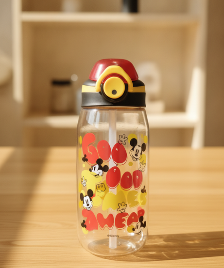 Disney Mickey Mouse "Goo Goo Ahead" Water Bottle with Straw