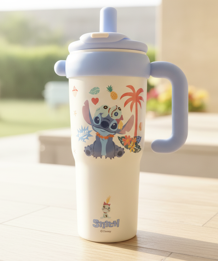 Disney Stitch Insulated Straw Bottle