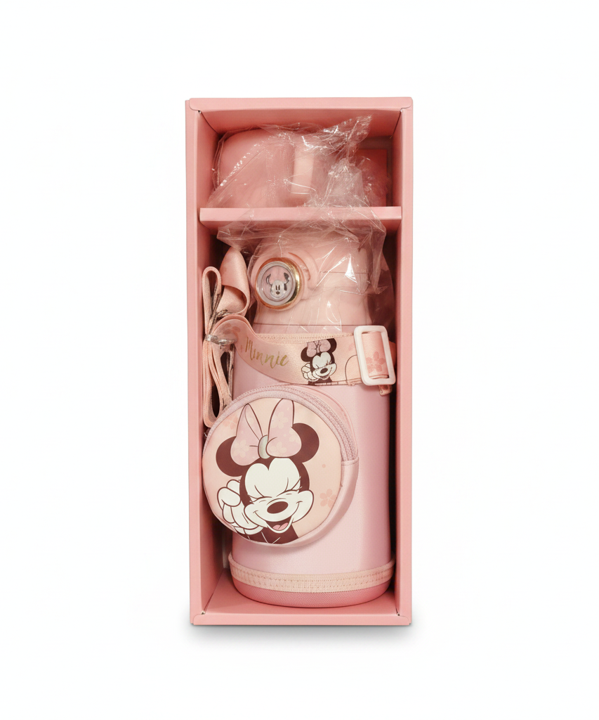 Minnie Mouse Pink Insulated Water Bottle Set with Coin Purse