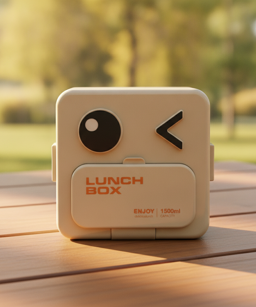 Enjoy Delicious Lunch Box with Winking Face
