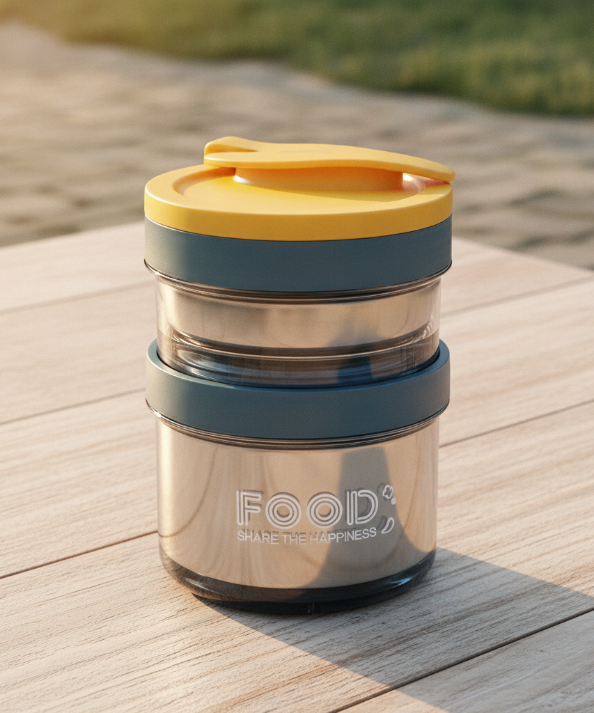 FOOD SHARE THE HAPPINESS Multi-Tier Container