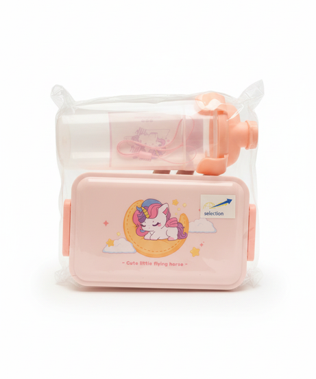 Cute Little Flying Horse Unicorn Lunchbox & Water Bottle Set