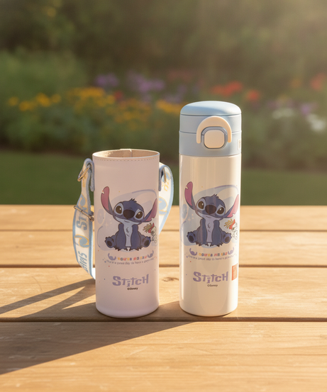 Disney Stitch Water Bottle with Carrier