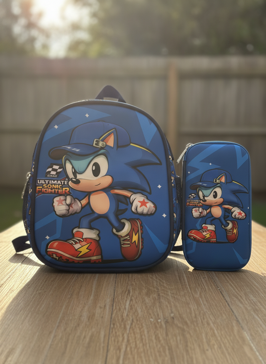 Sonic the Hedgehog Ultimate Fighter Backpack & Pencil Case Set