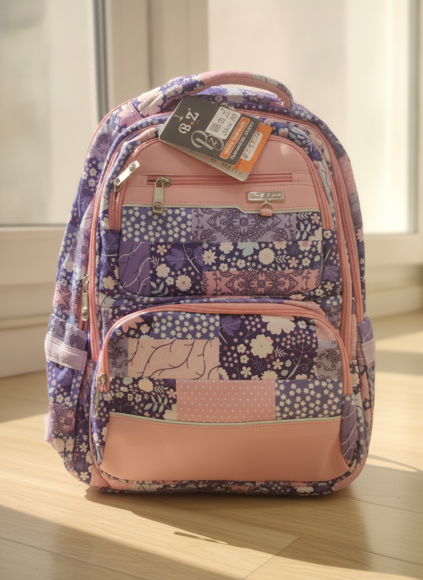 B.Z Floral Patchwork School Backpack T5272