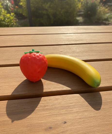 Fruit-Shaped Squishy Fidget Toys (Strawberry & Banana)