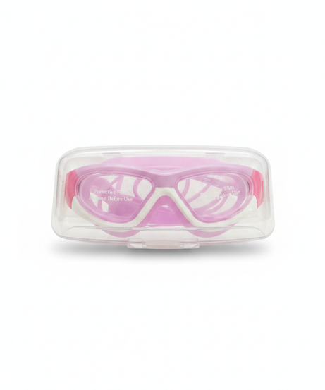 Children's Pink Swimming Goggles with Protective Case