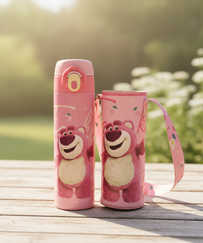 Lotso Bear Pink Insulated Drinkware Set