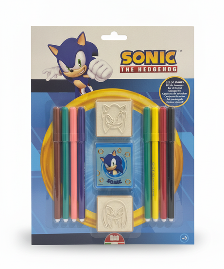 Sonic The Hedgehog Set of Stamps and Markers