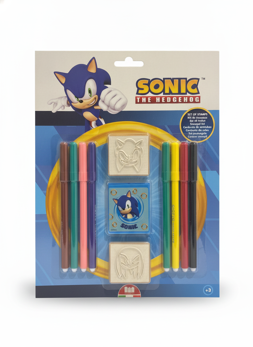 Sonic The Hedgehog Set of Stamps and Markers