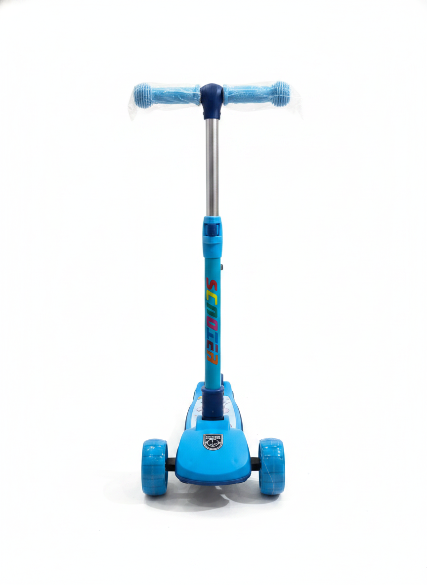 Children's Blue 3-Wheel Scooter with Character Graphics