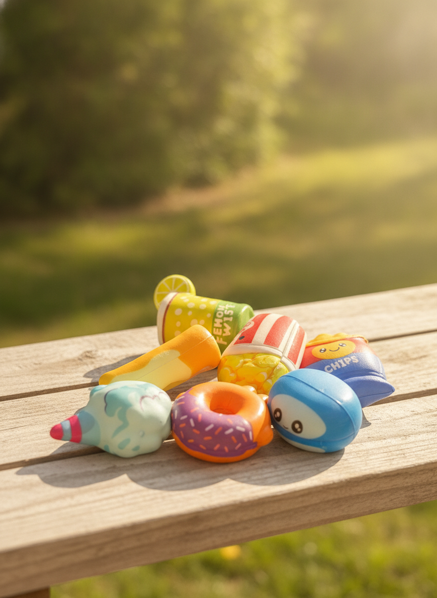 Assorted Mini Squishy Food & Character Toys Pack