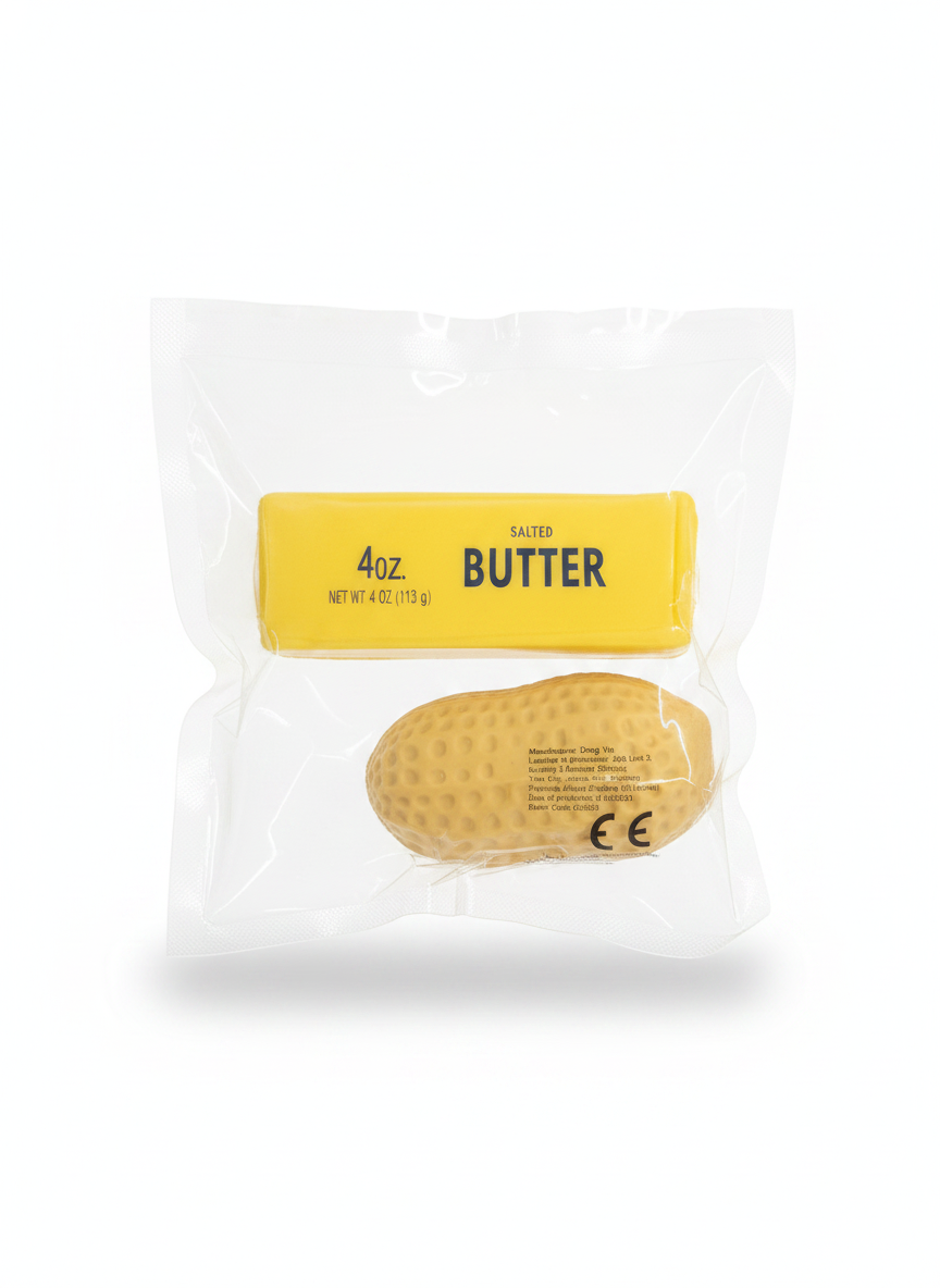 Food-Themed Butter & Peanut Squeeze Toy Set