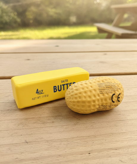 Food-Themed Butter & Peanut Squeeze Toy Set