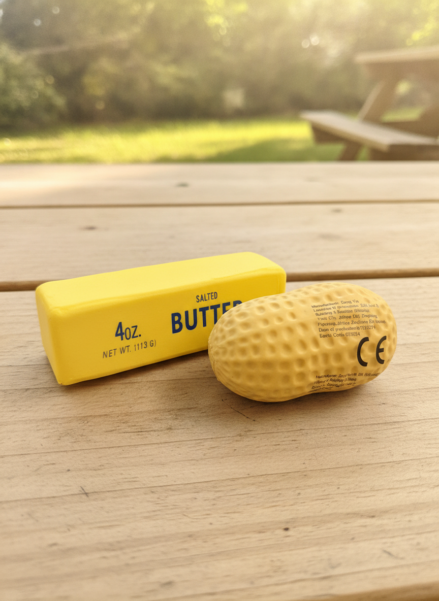 Food-Themed Butter & Peanut Squeeze Toy Set