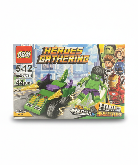 OBM Heroes Gathering Hulk Pull Back Vehicle Building Blocks (44pcs)
