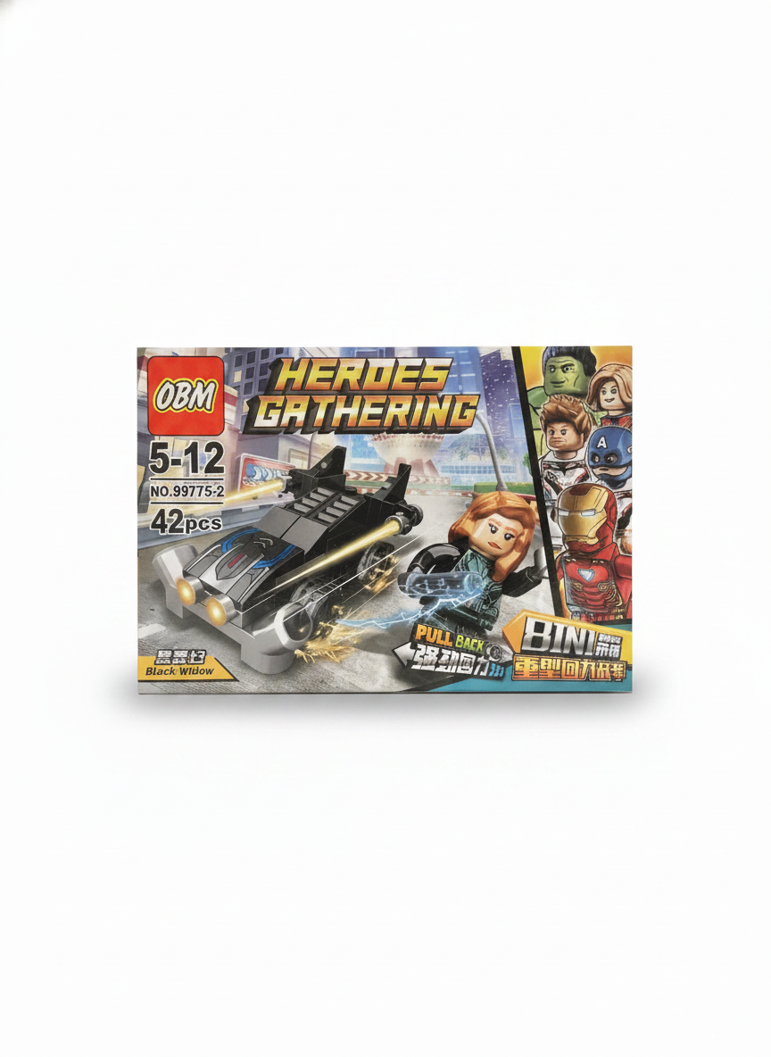 OBM Heroes Gathering Black Widow Pull-Back Building Blocks Set (No. 99775-2)
