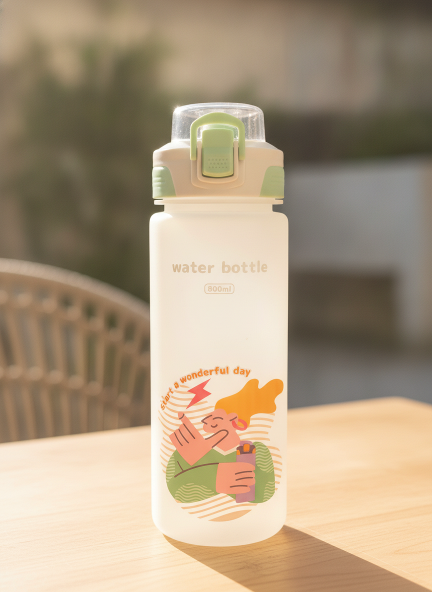 Water Bottle 800ml 'Start a Wonderful Day'