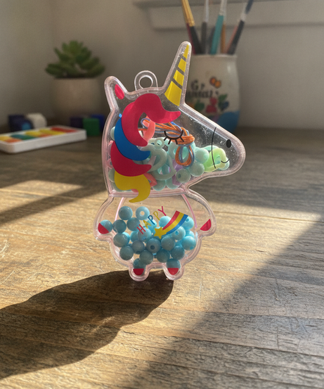 Happy Unicorn Shaker Keychain