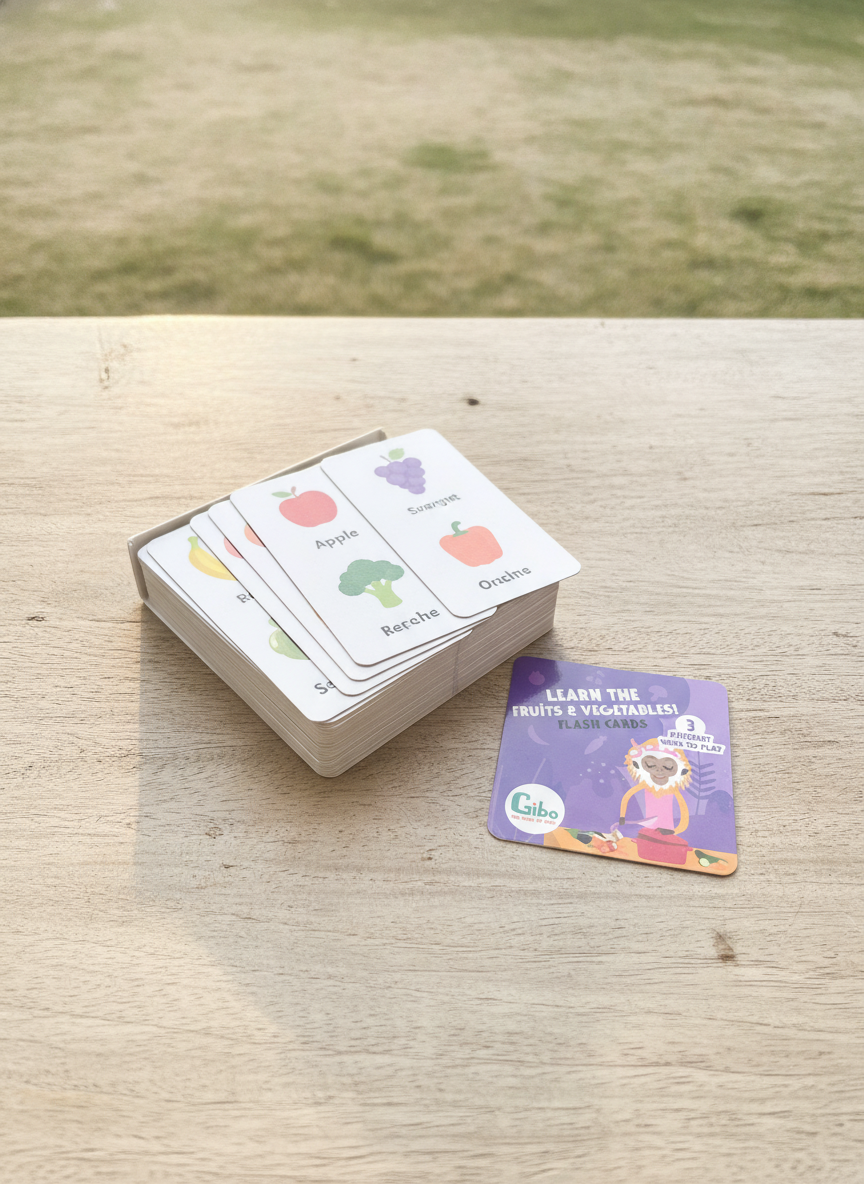 Gibo Learn the Fruits & Vegetables Flash Cards